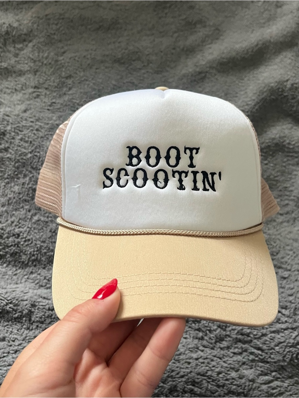 Altar'd State 'Boot Scootin'' Beige and White Trucker Hat